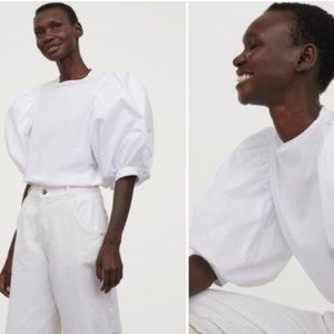 Johanna Ortiz x H&M Puff Sleeve Top WHITE